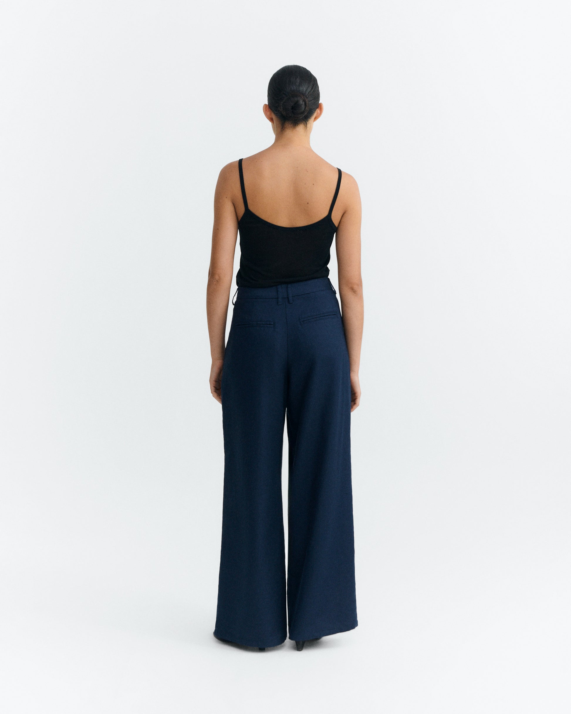 Pantalón wide leg azul hemp Molly sostenible - 4
