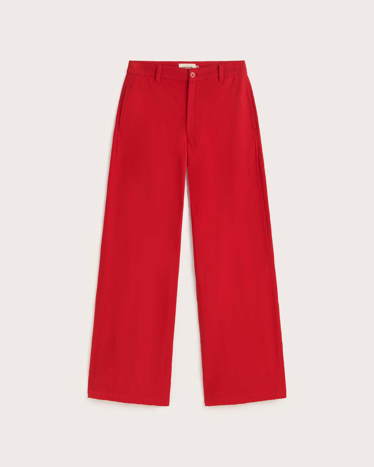 Pantalón tiro alto rojo Karina sostenible silueta - 1