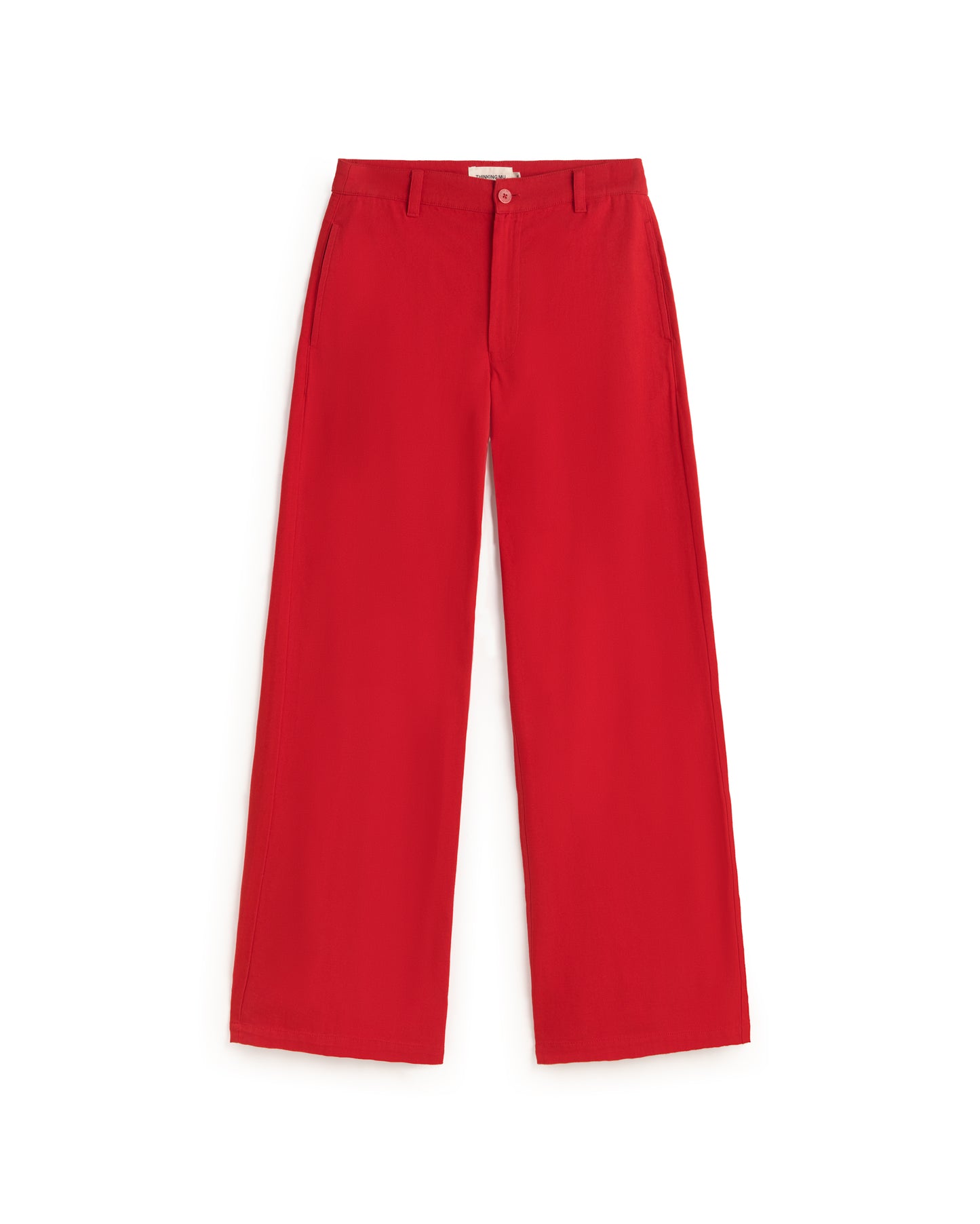 Pantalón tiro alto rojo Karina sostenible silueta - 1