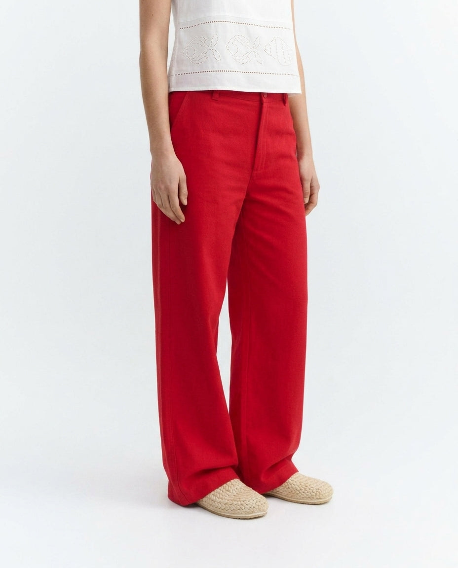 Pantalón tiro alto rojo Karina - sostenible - 4.1