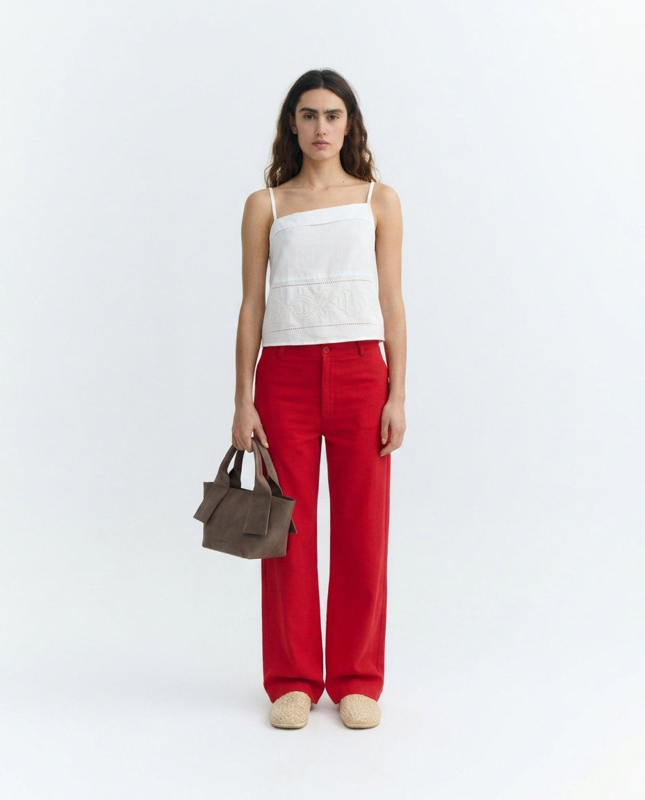 Pantalón tiro alto rojo Karina - sostenible - 5.1