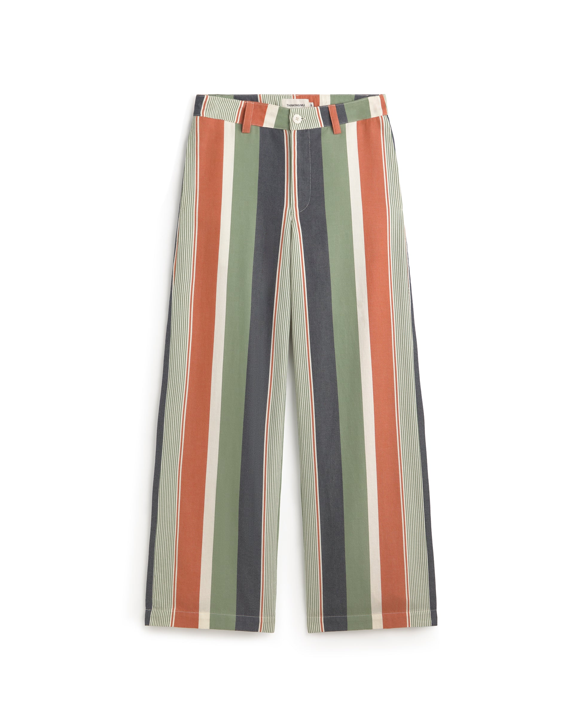 Pantalón recto estampado rayas multicolor Serena sostenible silueta - 1