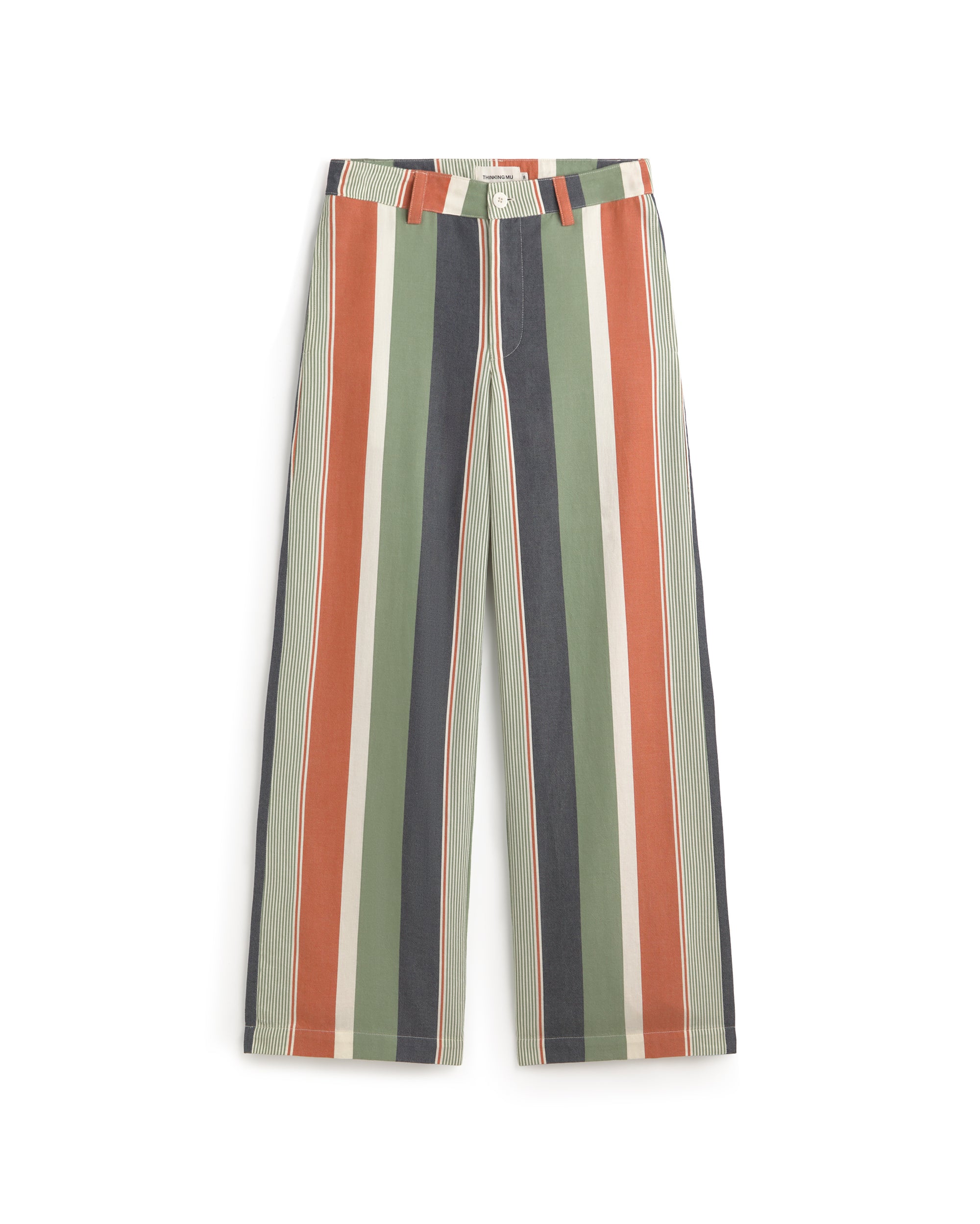 Pantalón recto estampado rayas multicolor Serena sostenible silueta - 1