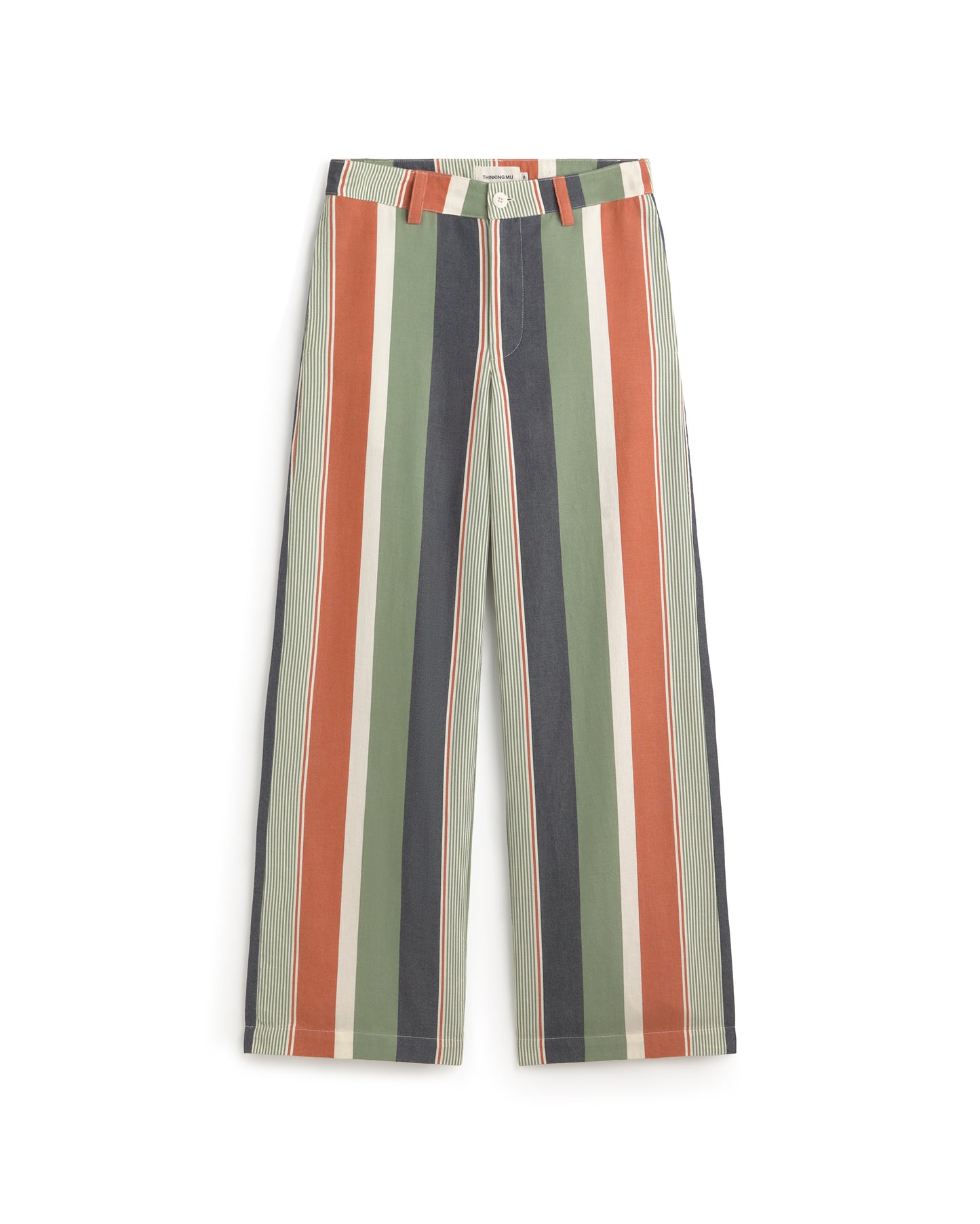 Pantalón recto estampado rayas multicolor Serena sostenible silueta - 2