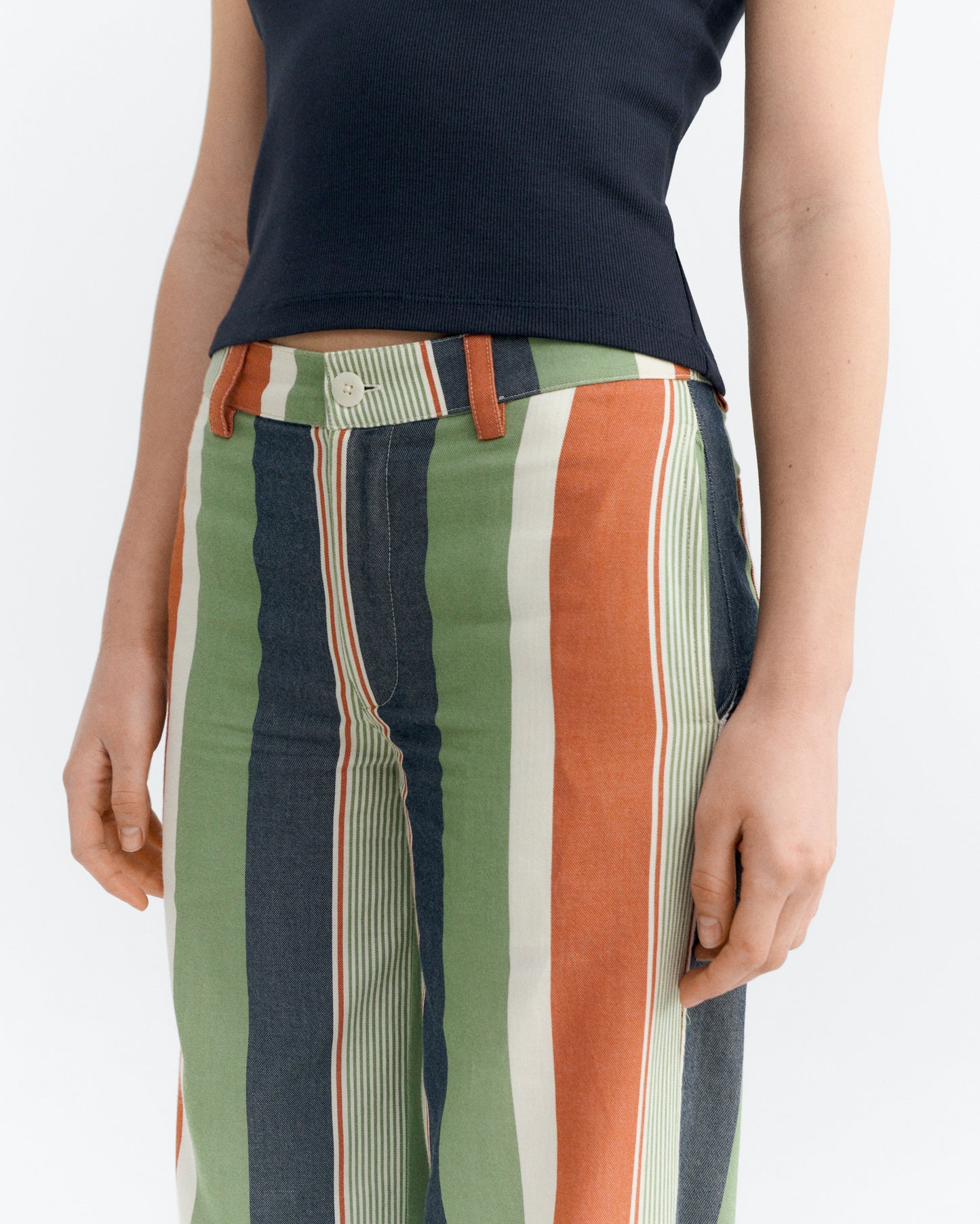 Pantalón recto estampado rayas multicolor Serena sostenible - 2