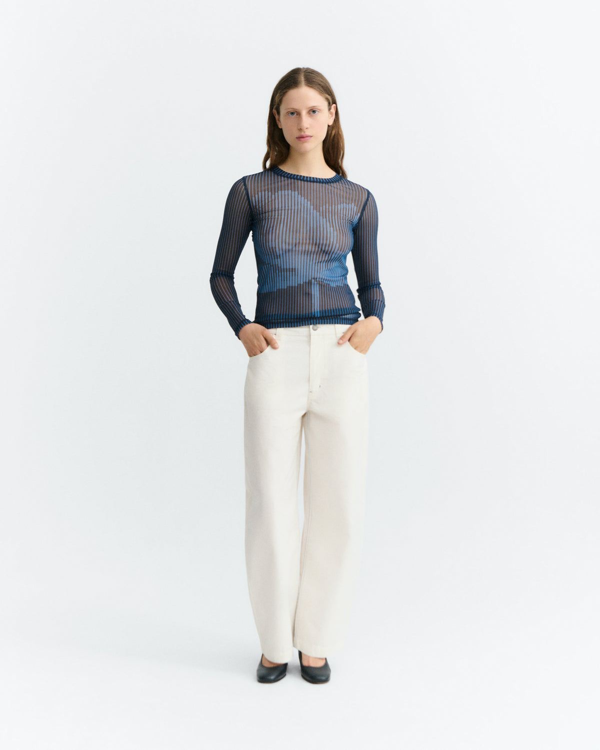 Pantalón barrel blanco Marissa sostenible - 1