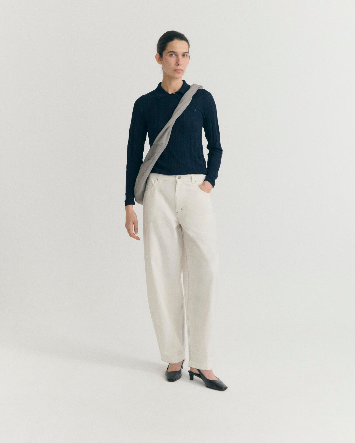 Pantalón barrel blanco Marissa sostenible - 2