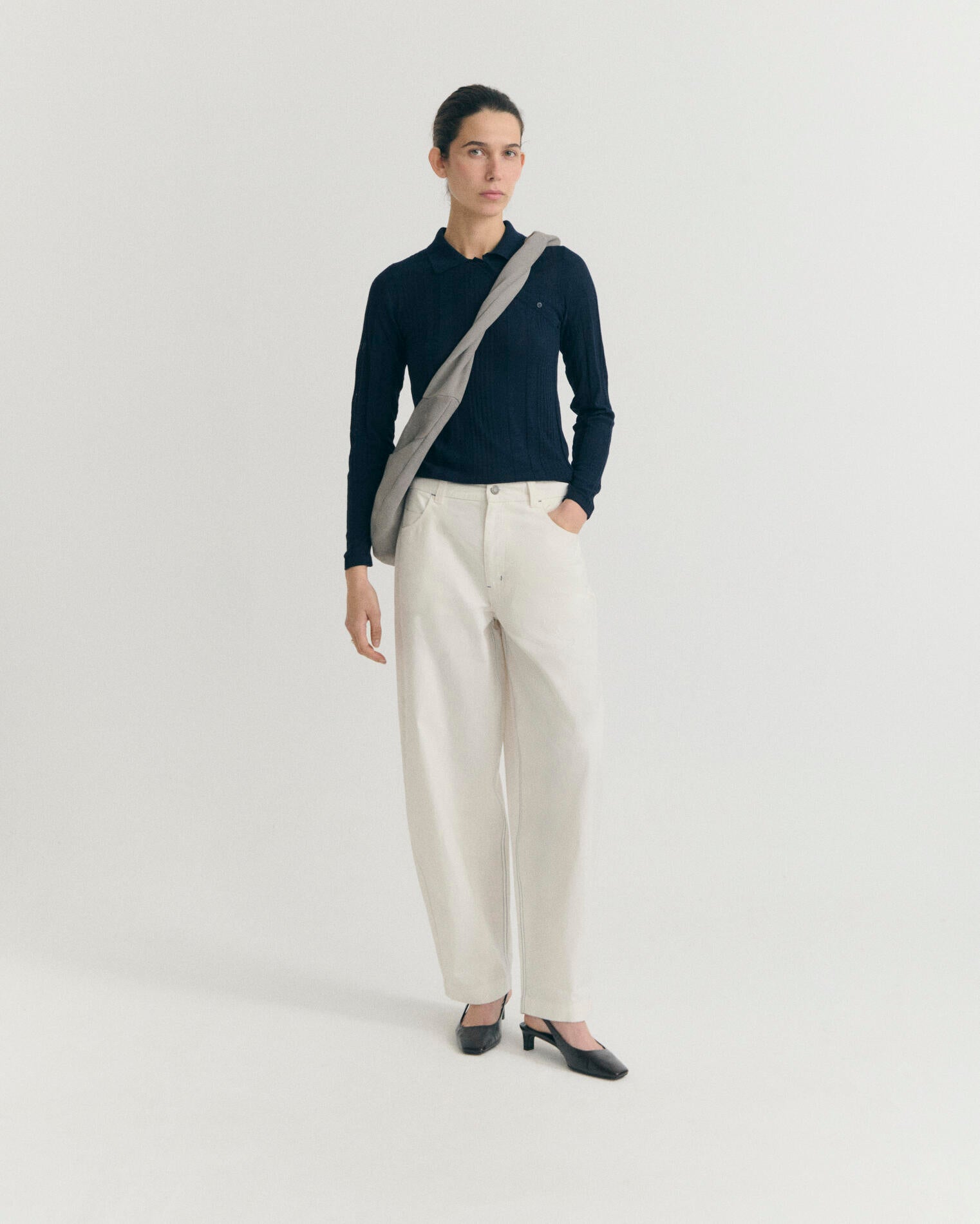 Pantalón barrel blanco Marissa sostenible - 2