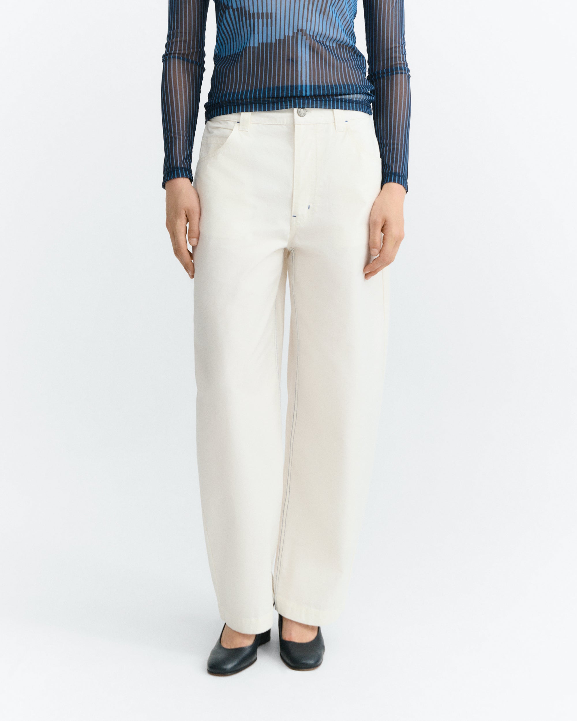 Pantalón barrel blanco Marissa sostenible - 2