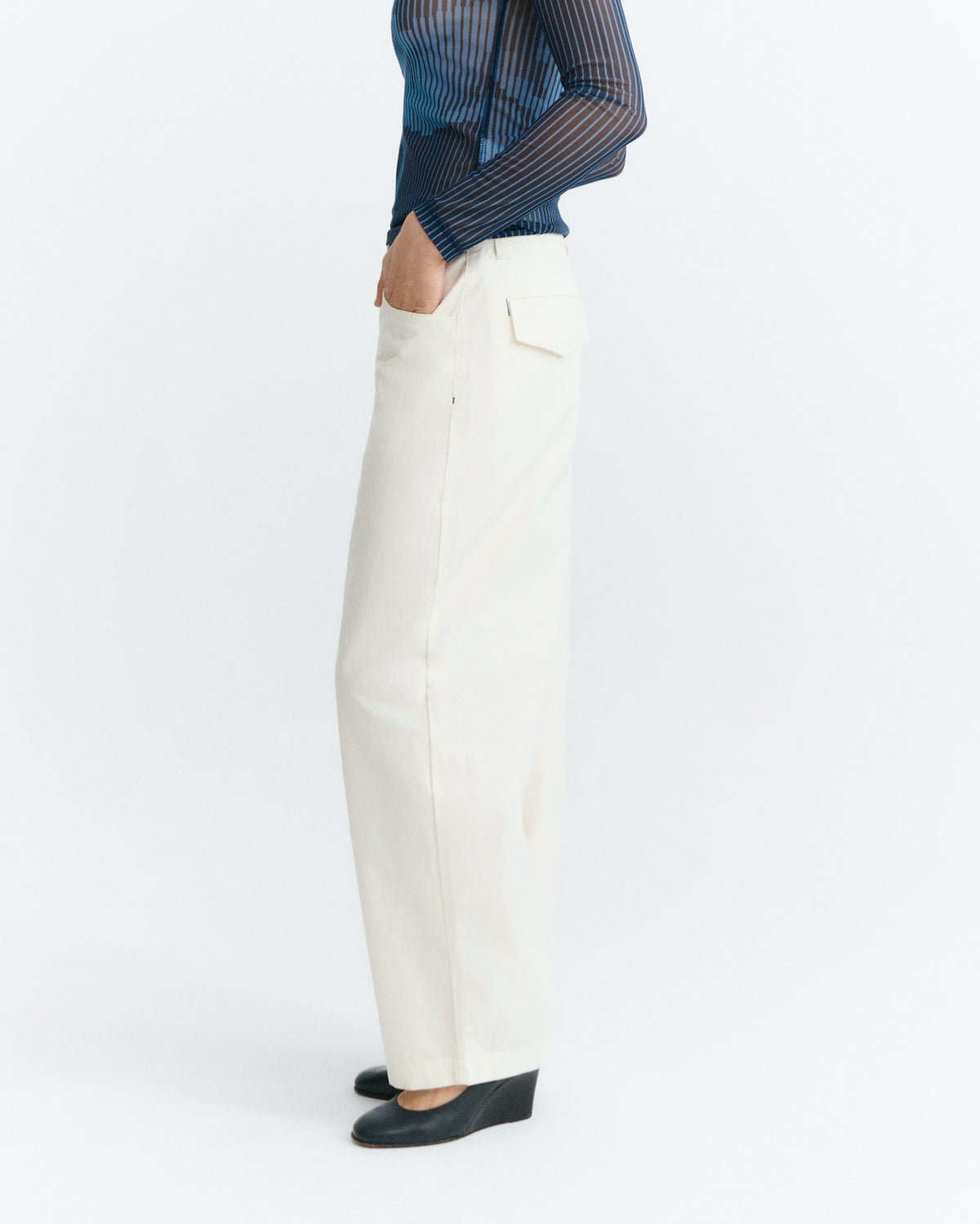 Pantalón barrel blanco Marissa sostenible - 3