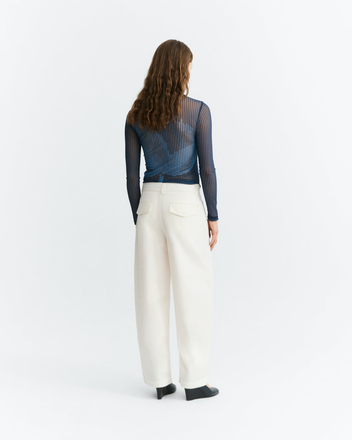 Pantalón barrel blanco Marissa sostenible - 4