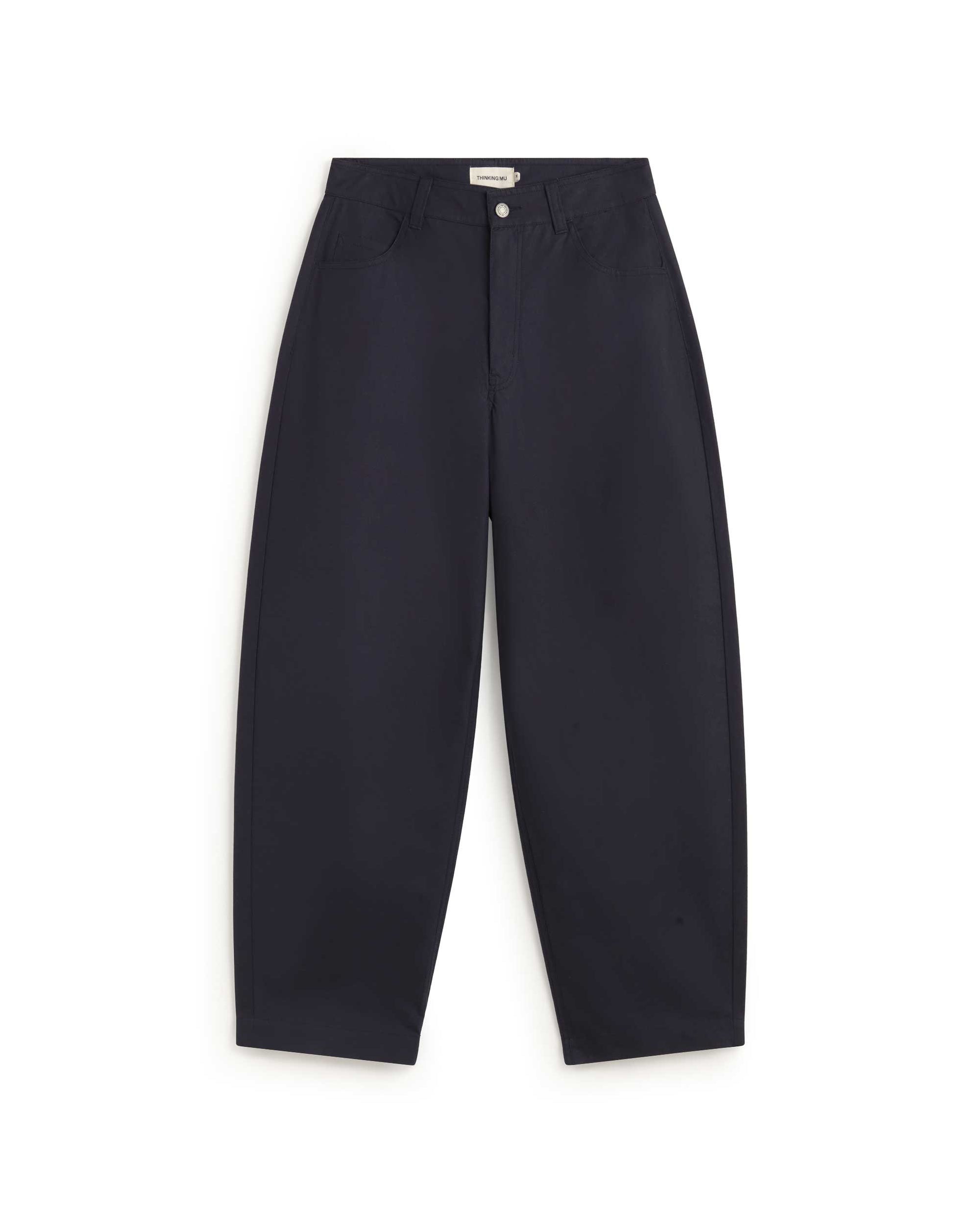 Pantalón barrel navy Marissa sostenible silueta - 1