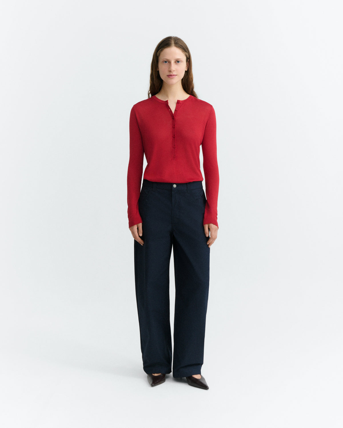 Pantalón barrel navy Marissa sostenible - 1