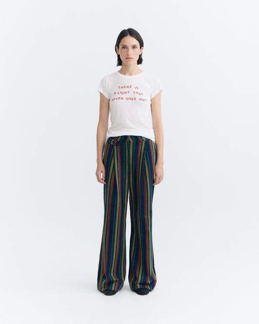 Pantalón wide leg tiro bajo rayas Patricia sostenible - 1