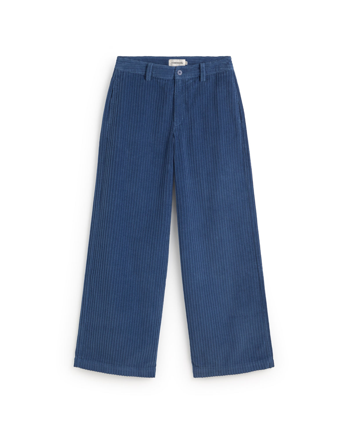 Pantalón recto pana azul Serena sostenible silueta - 1