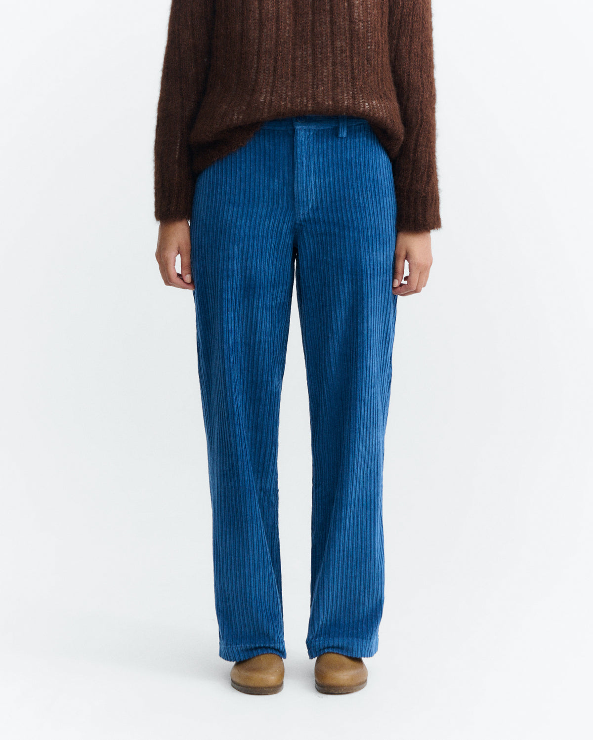 Pantalón recto pana azul Serena sostenible - 2