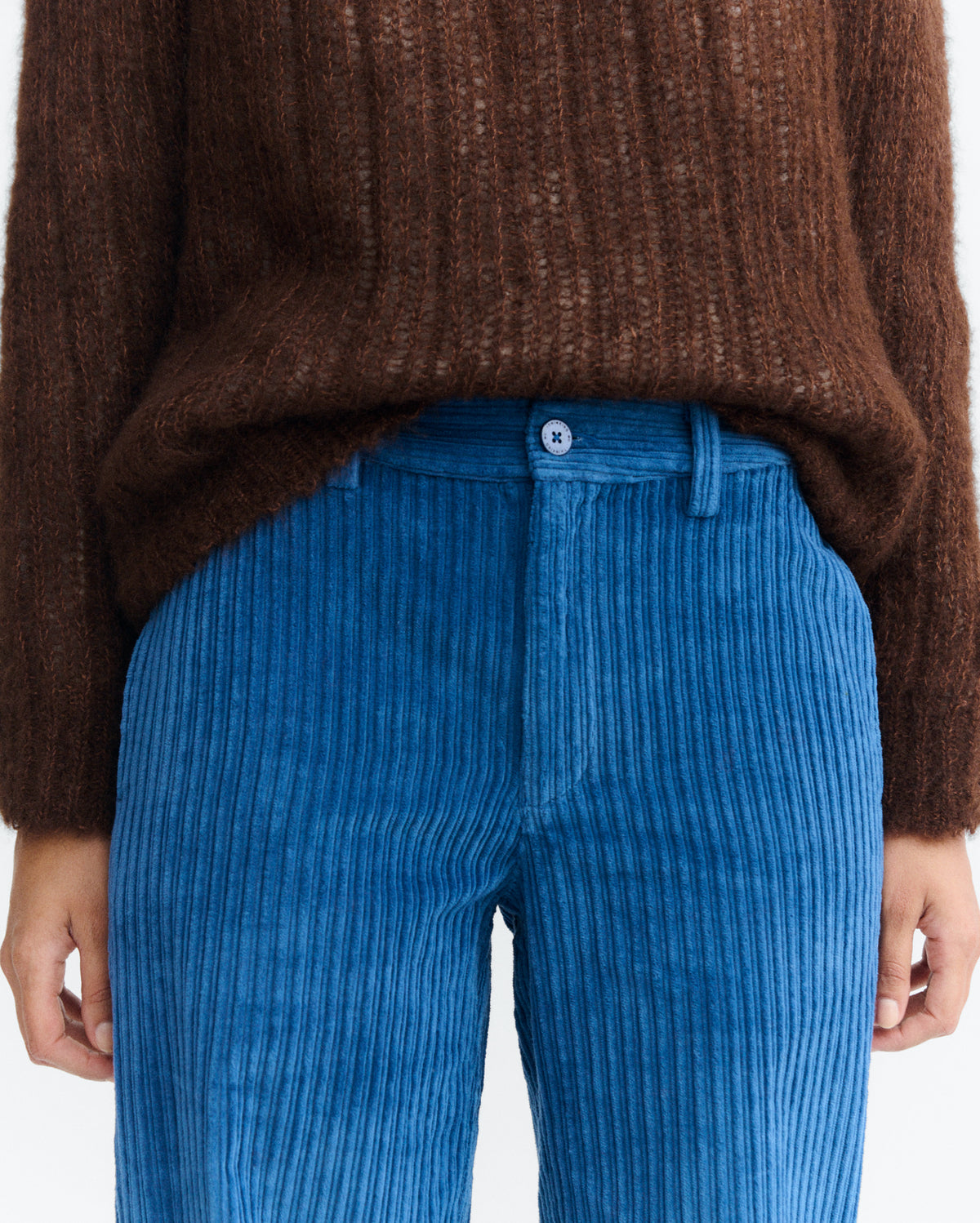 Pantalón recto pana azul Serena sostenible - 3