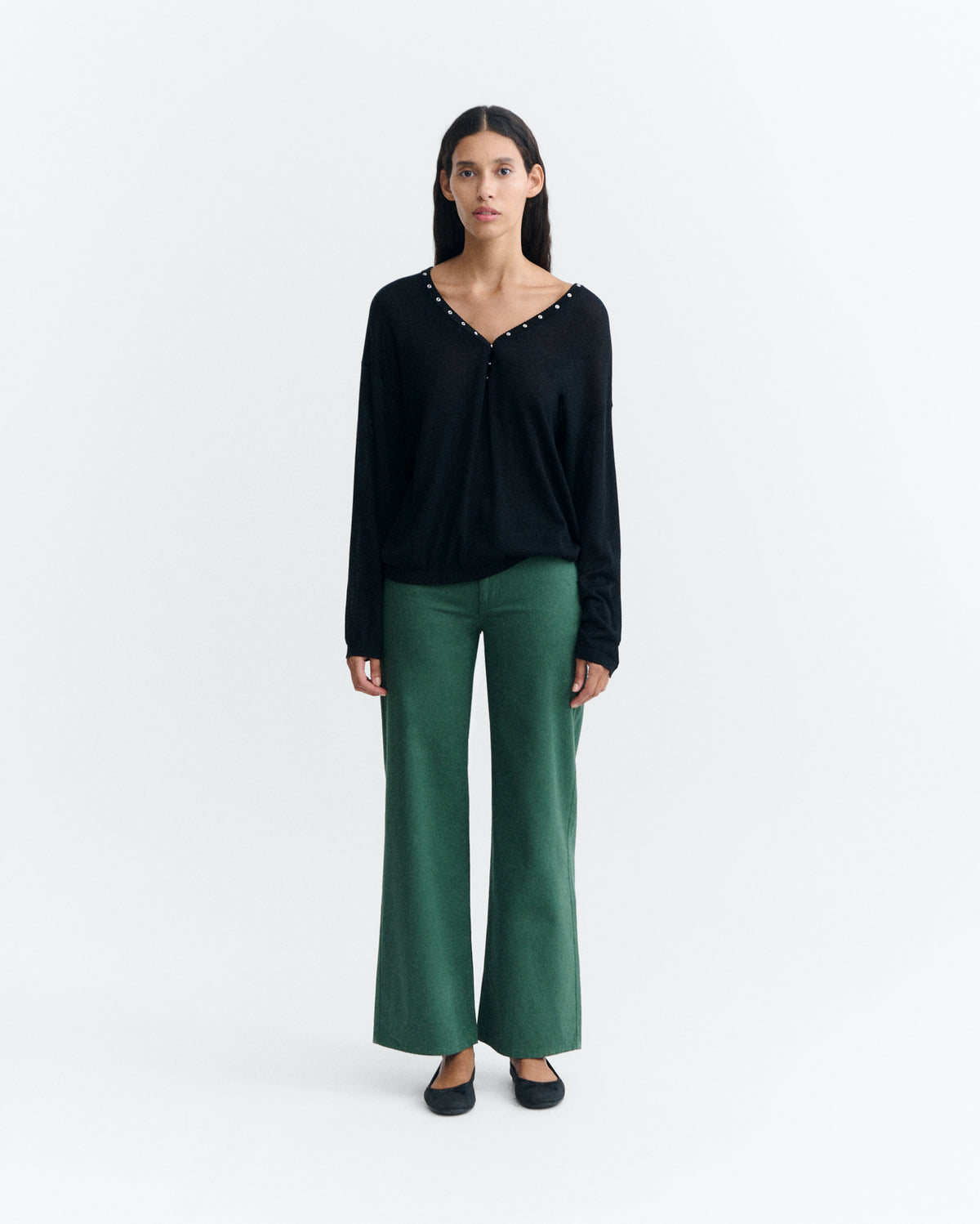 Pantalón tiro bajo bordado a mano Kettan sostenible - 1
