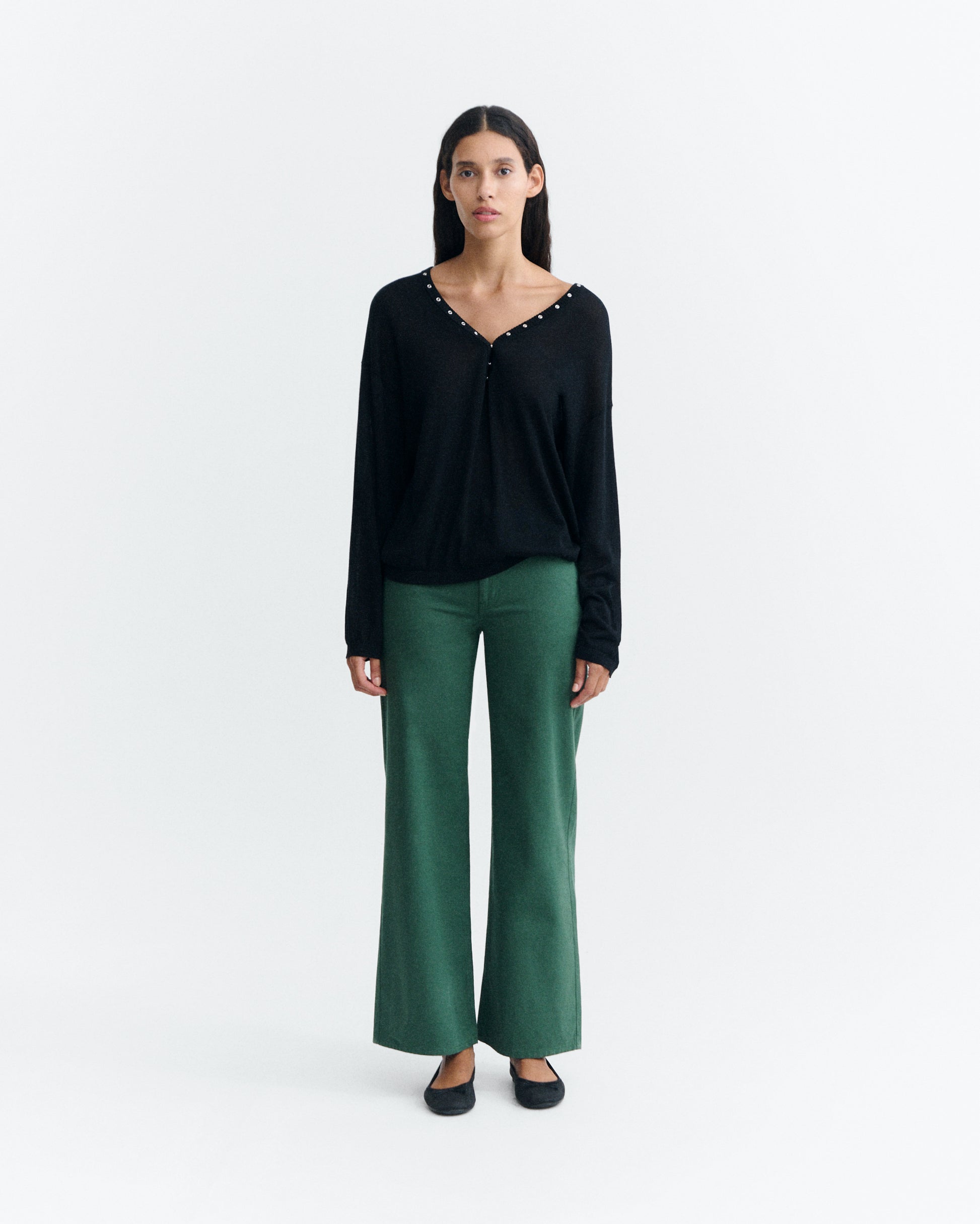Pantalón tiro bajo bordado a mano Kettan sostenible - 1