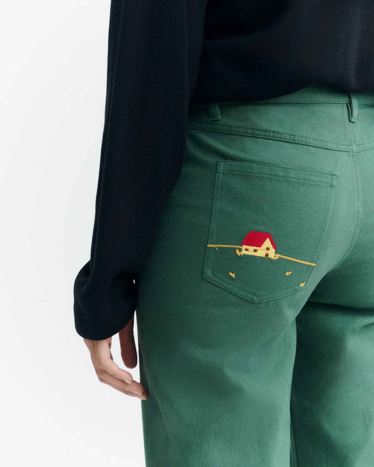 Pantalón tiro bajo bordado a mano Kettan sostenible - 4