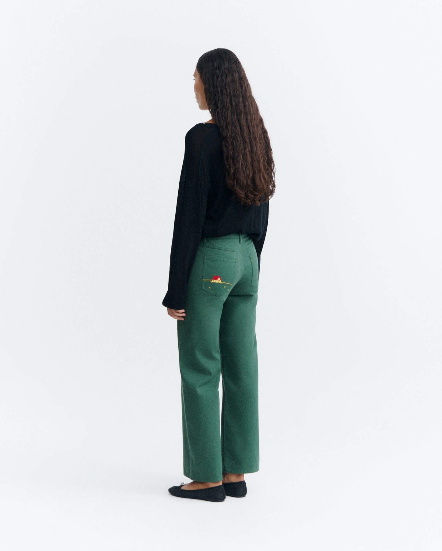 Pantalón tiro bajo bordado a mano Kettan sostenible - 5