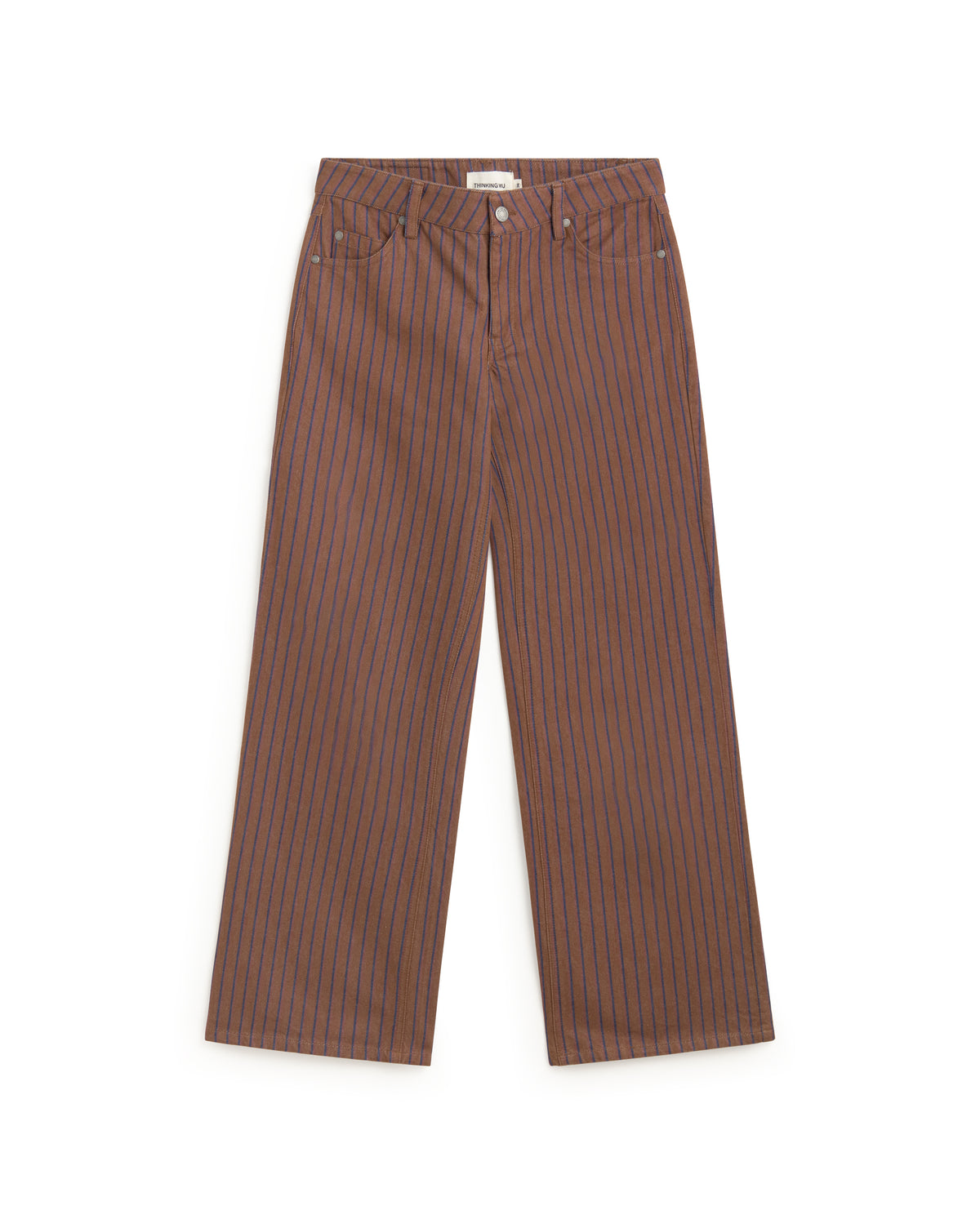 Pantalón tiro bajo rayas tinte natural marrón Kettan sostenible silueta - 1