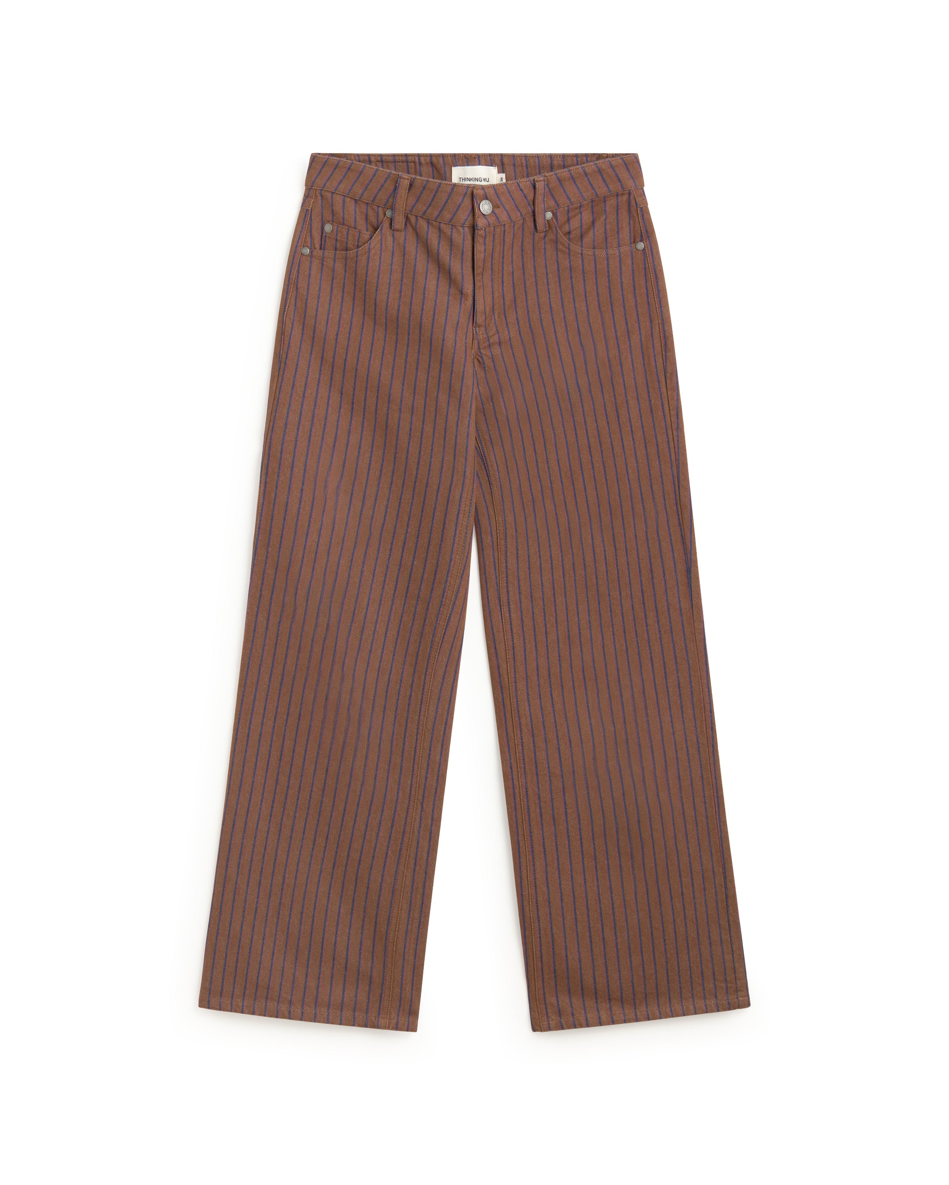 Pantalón tiro bajo rayas tinte natural marrón Kettan sostenible silueta - 1