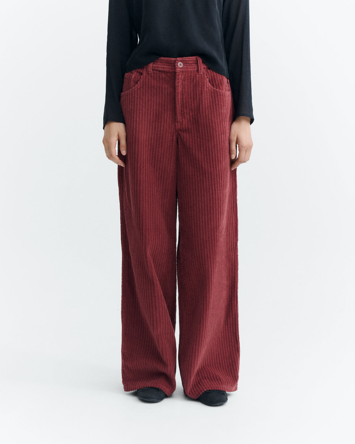 Pantalón wide leg pana rojo Hedda sostenible - 2