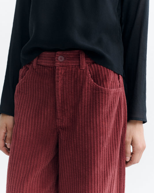 Pantalón wide leg pana rojo Hedda sostenible - 3