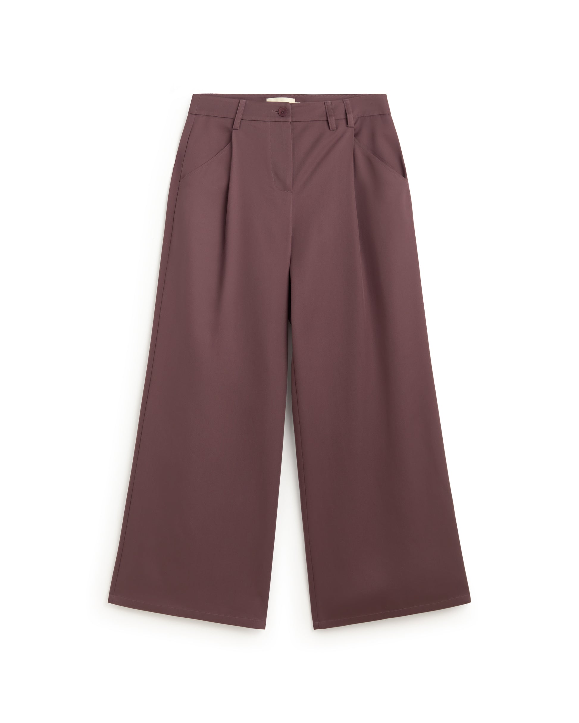 Pantalón wide leg pinza rojo Molly sostenible silueta - 1