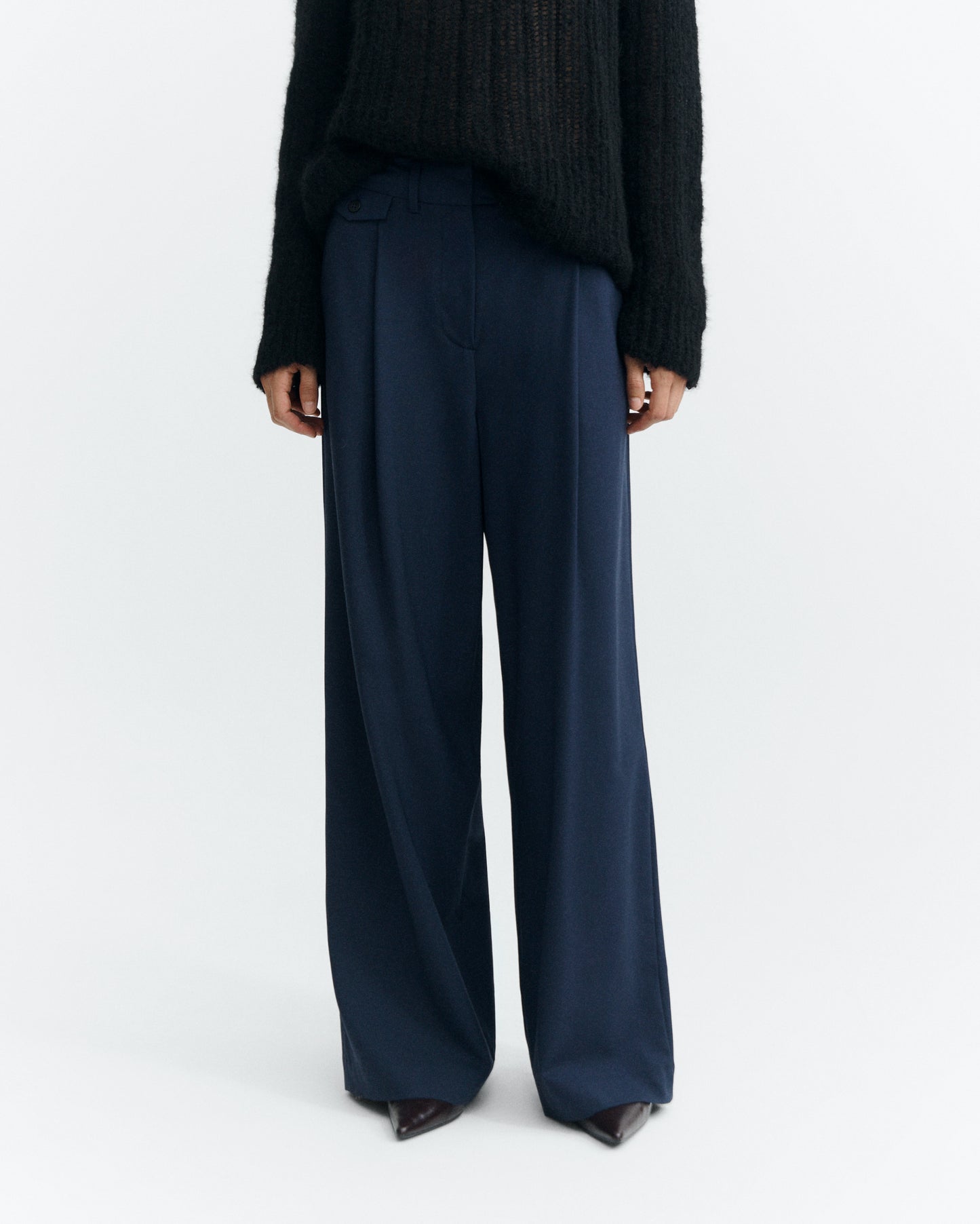Pantalón wide leg lana fría navy Pat sostenible - 2