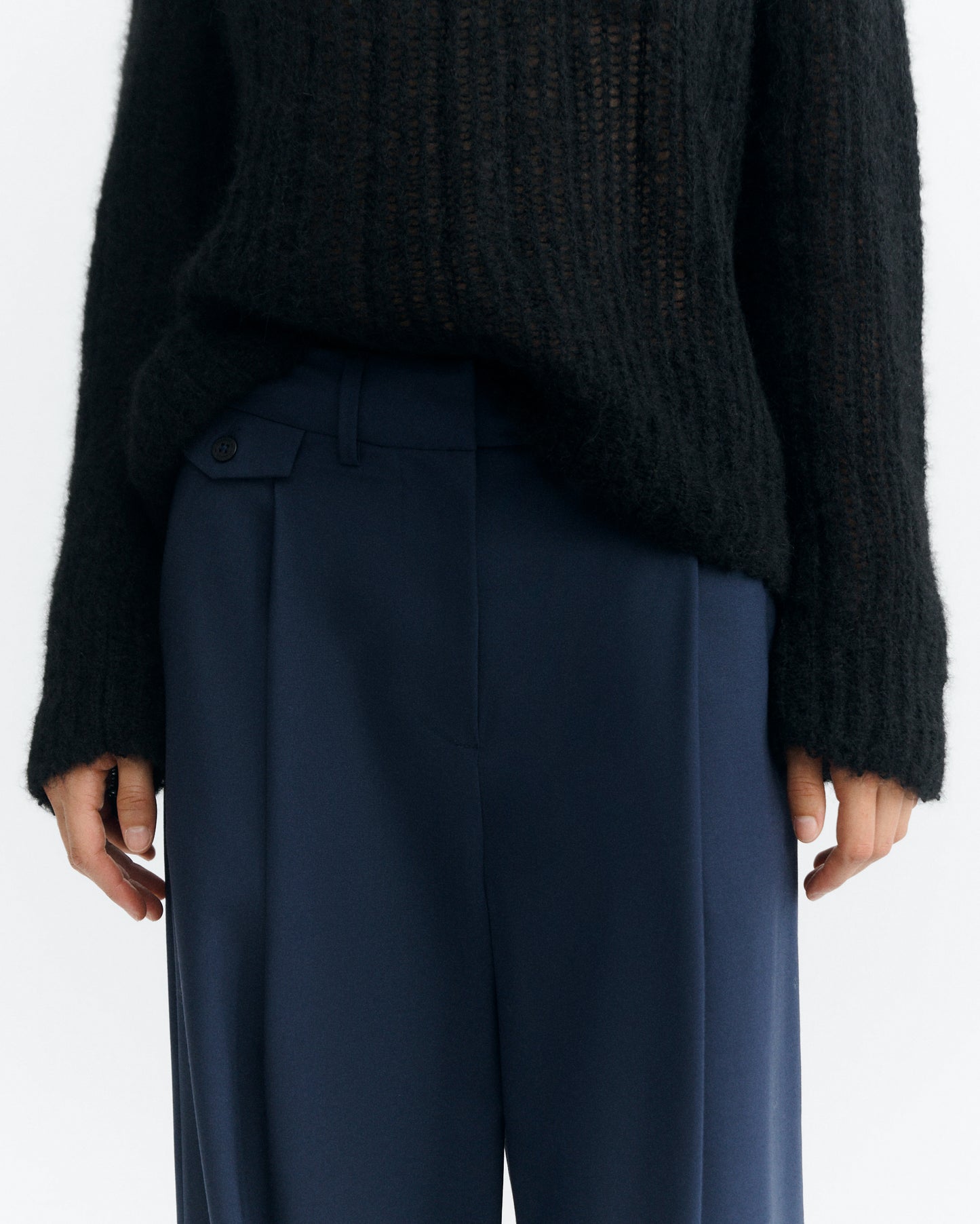 Pantalón wide leg lana fría navy Pat sostenible - 3