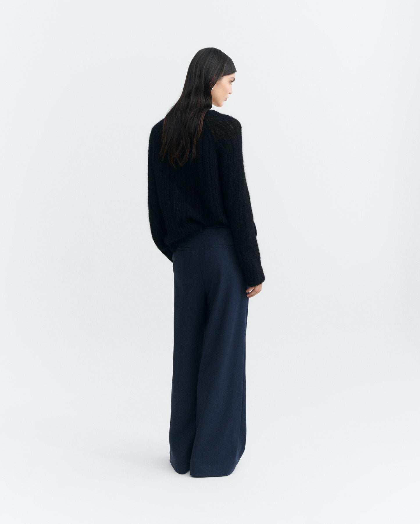 Pantalón wide leg lana fría navy Pat sostenible - 4