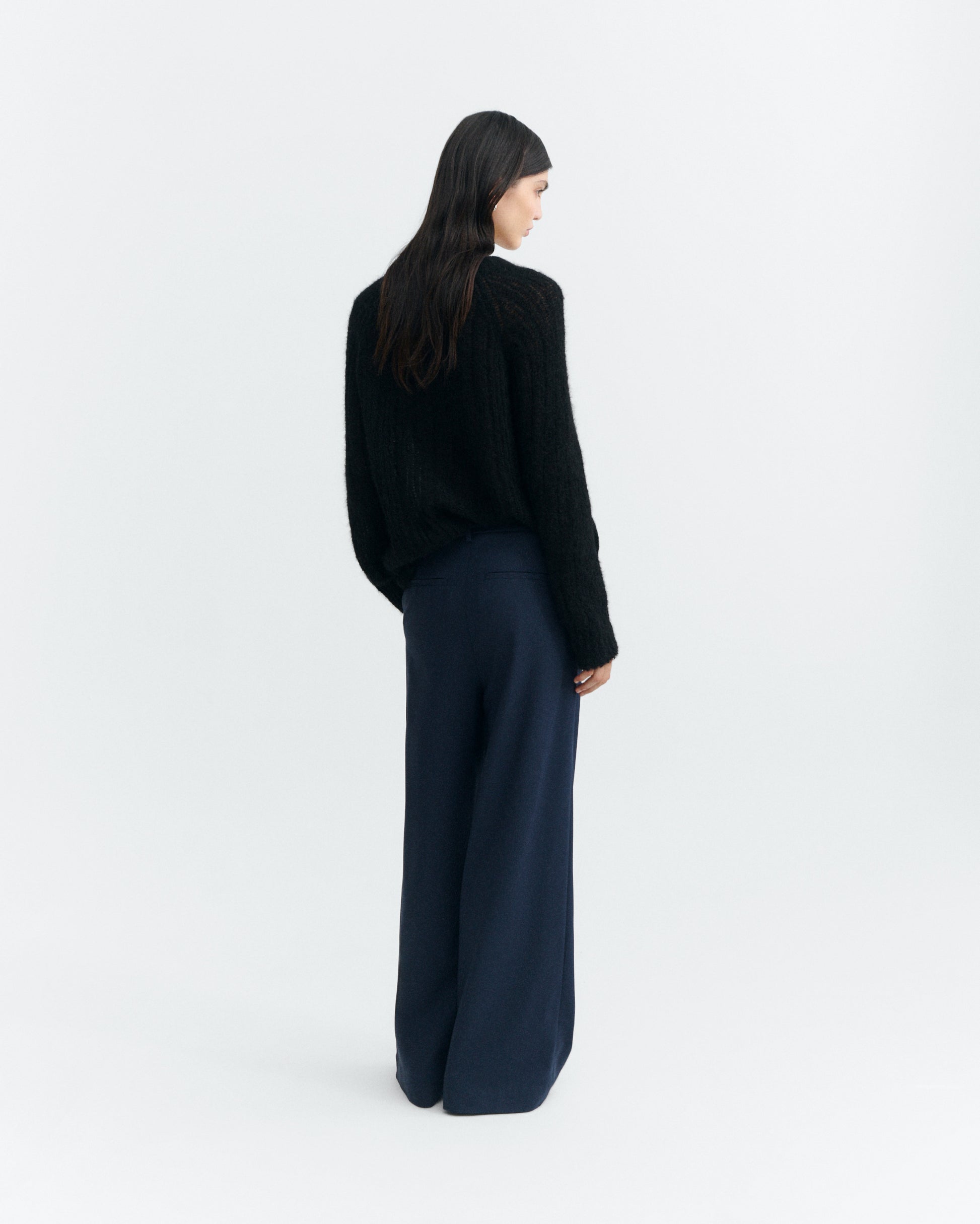 Pantalón wide leg lana fría navy Pat sostenible - 4