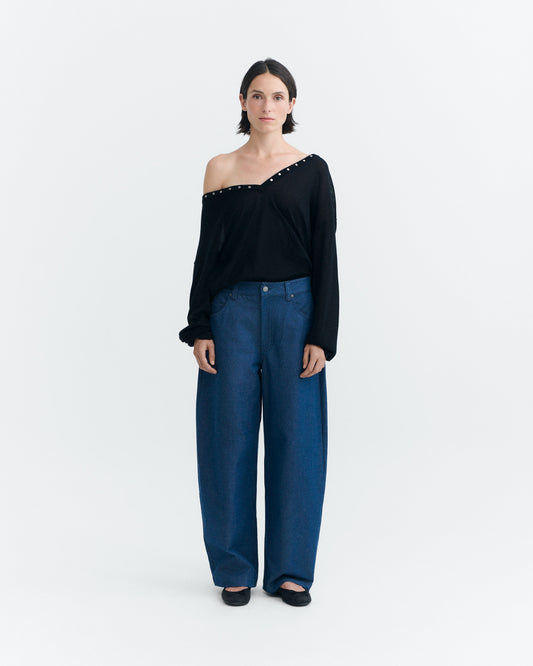 Jeans barrel tinte natural  indigo Marissa sostenible - 1