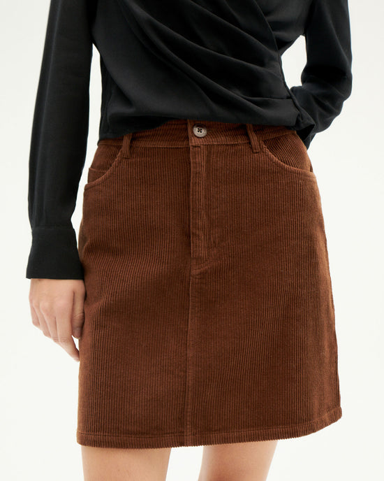 Falda marrón pana Marsha sostenible-1