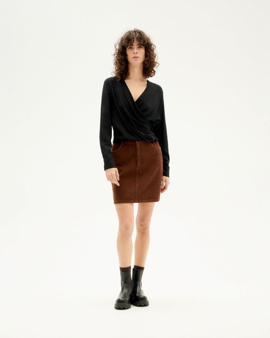 Falda marrón pana Marsha sostenible-2