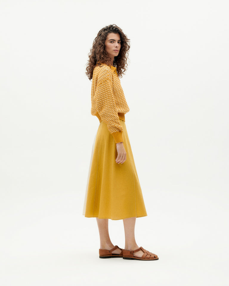Falda amarilla patched Sofia sostenible -3
