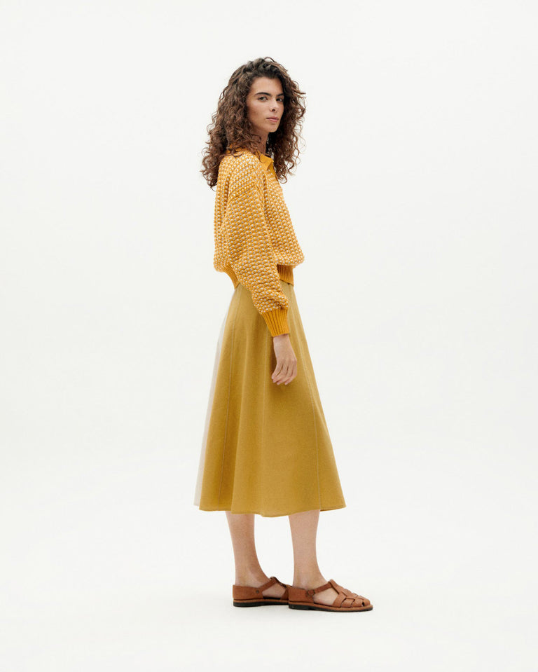 Falda amarilla patched Sofia sostenible -3