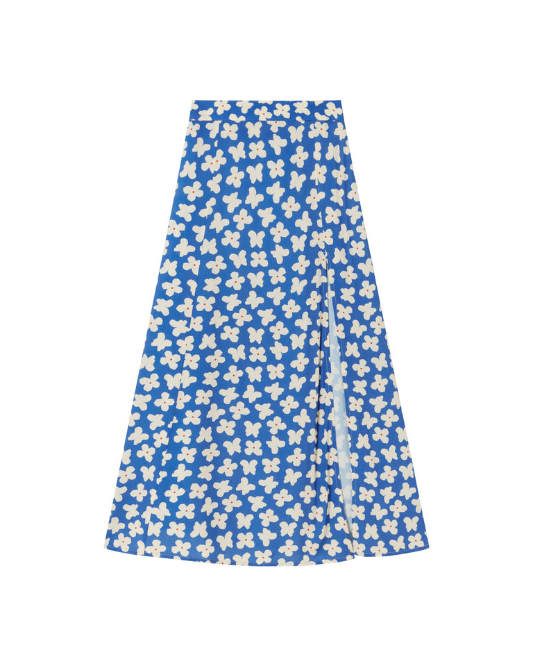 Falda azul butterfly Tora sostenible -siluetax