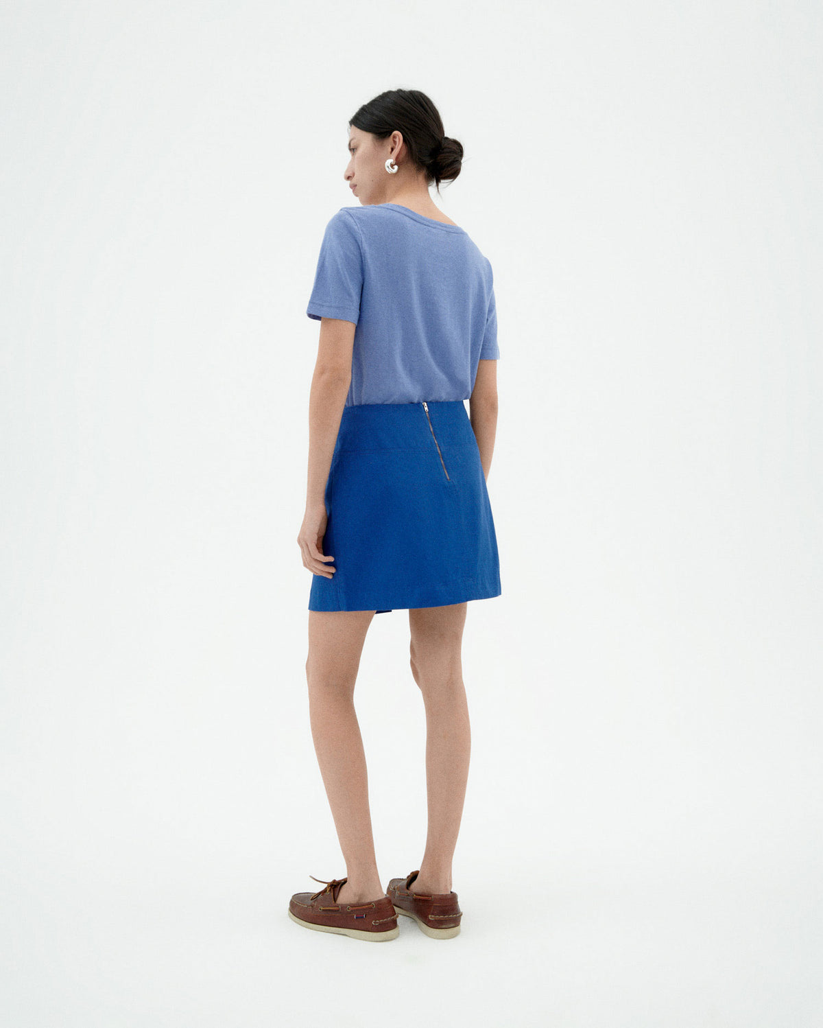 Falda azul Mabel sostenible-4