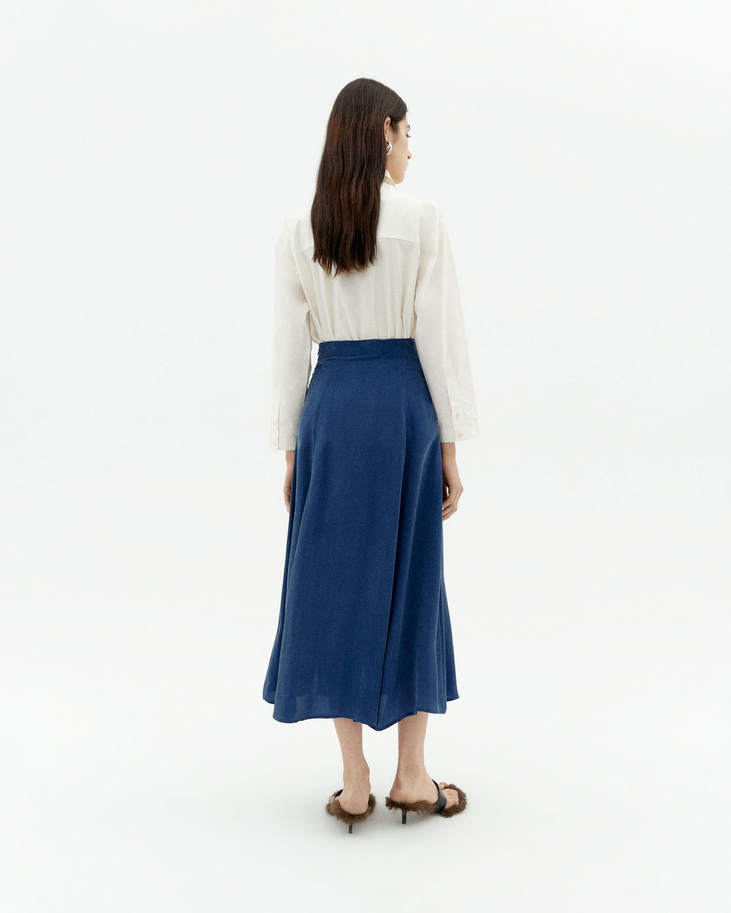 Falda azul cupro Tora sostenible-4