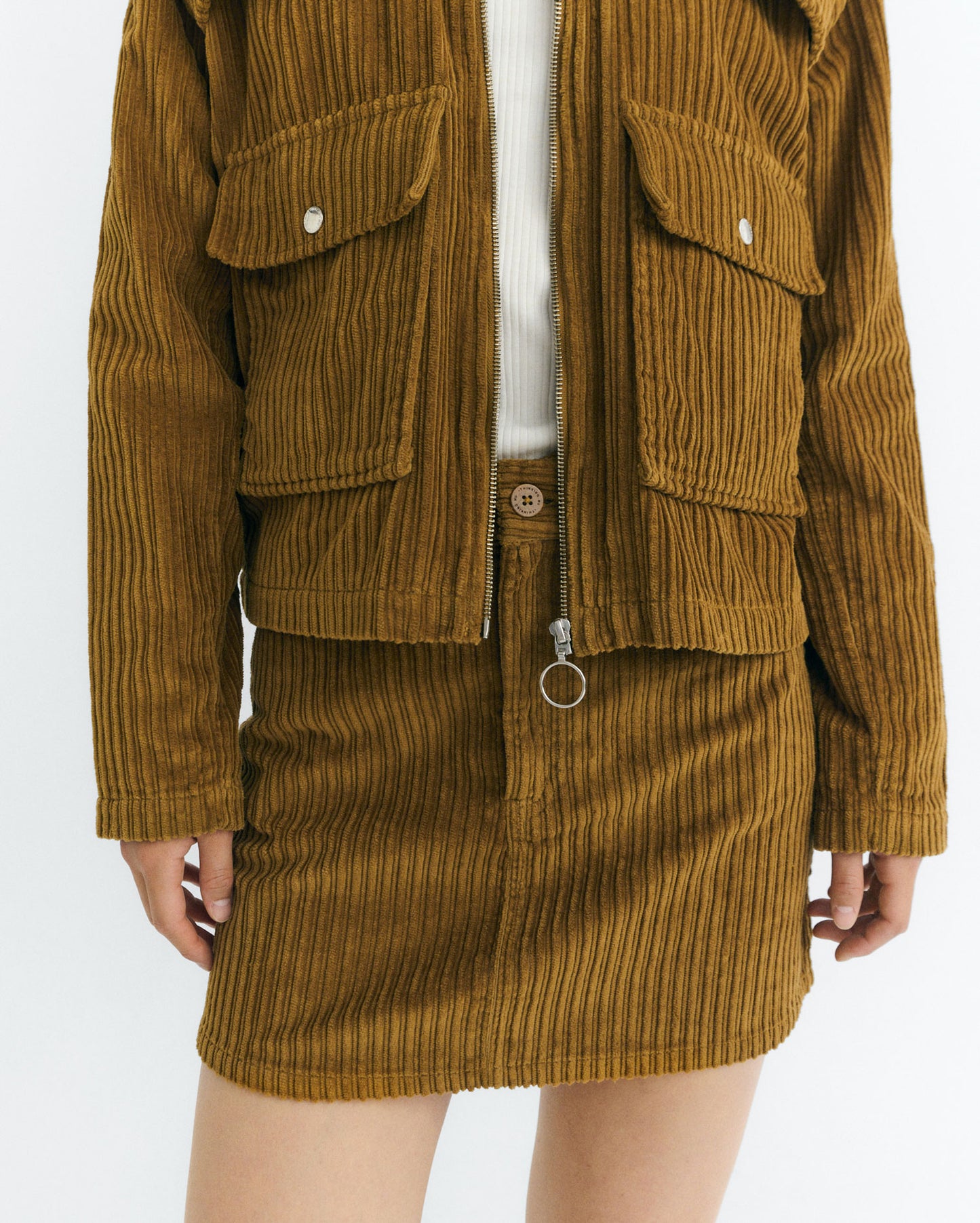 Falda mini pana marrón Kimmy sostenible - 4