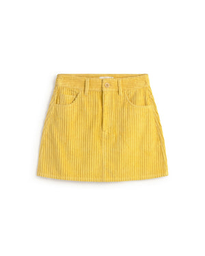 Falda mini pana amarilla Kimmy sostenible silueta - 1