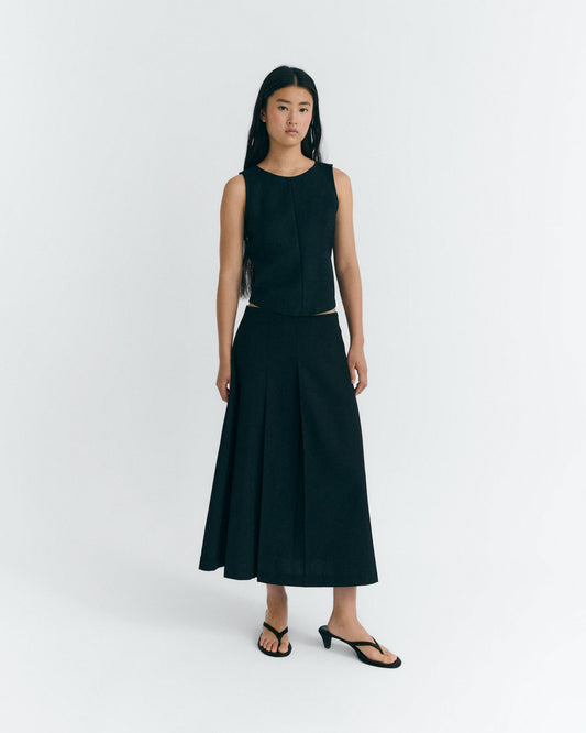 Falda midi lana fina Bahia sostenible - 2