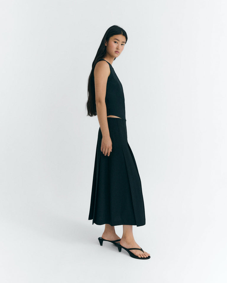 Falda midi lana fina Bahia sostenible - 3