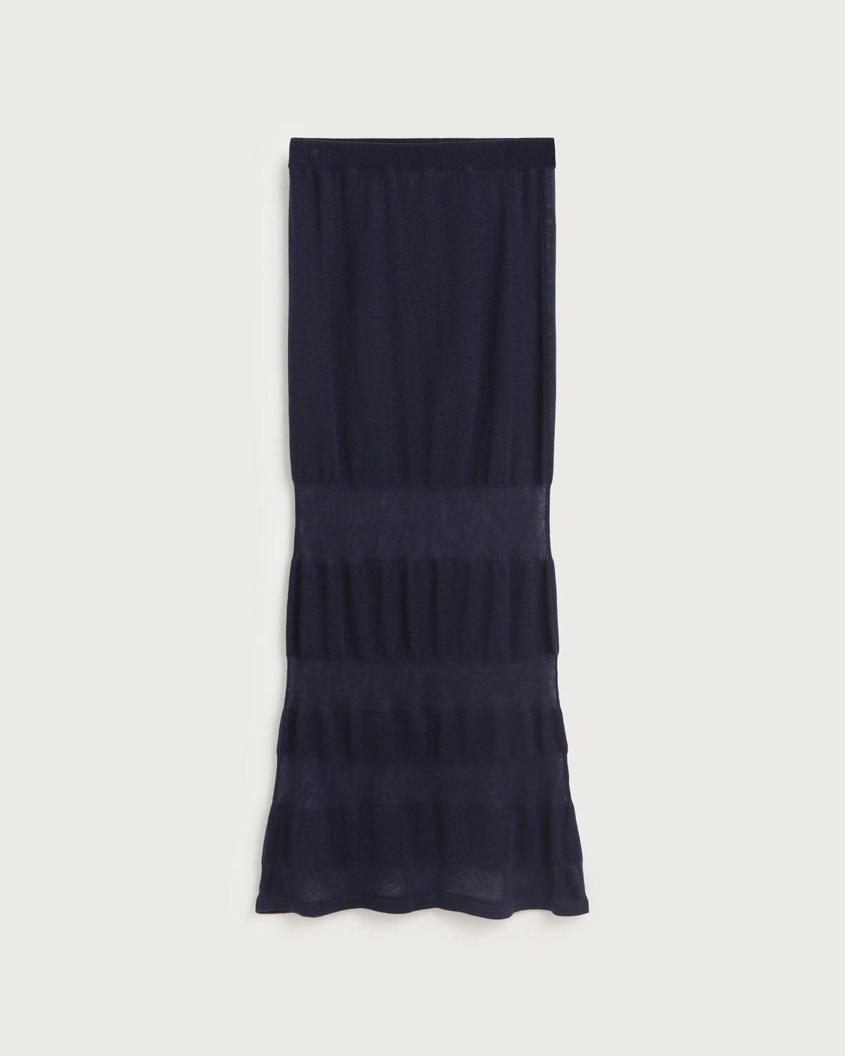 Falda larga rayas semitransparente navy Noira sostenible silueta - 1