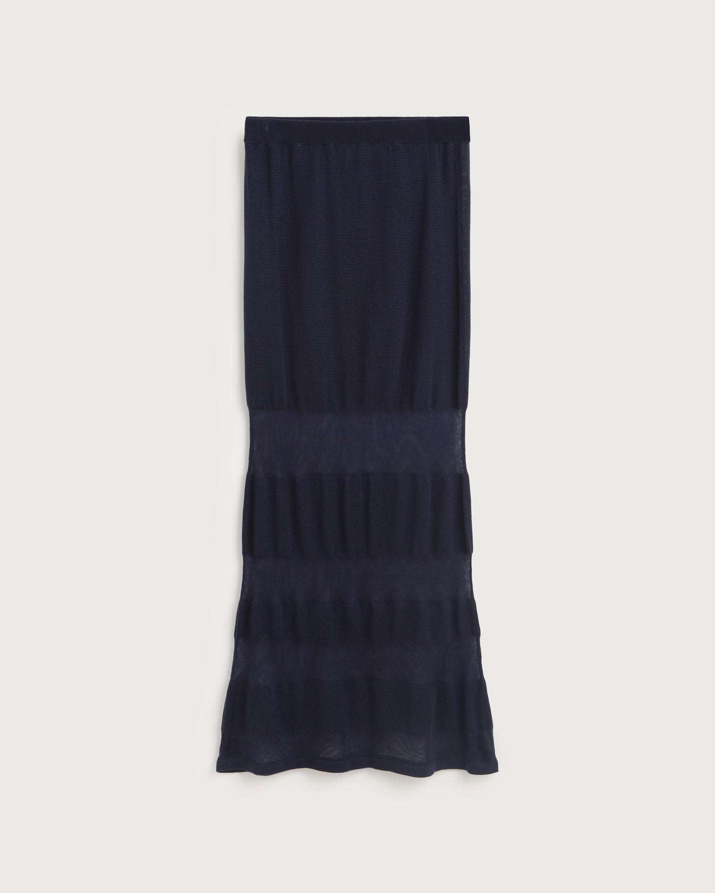 Falda larga rayas semitransparente navy Noira sostenible silueta - 1
