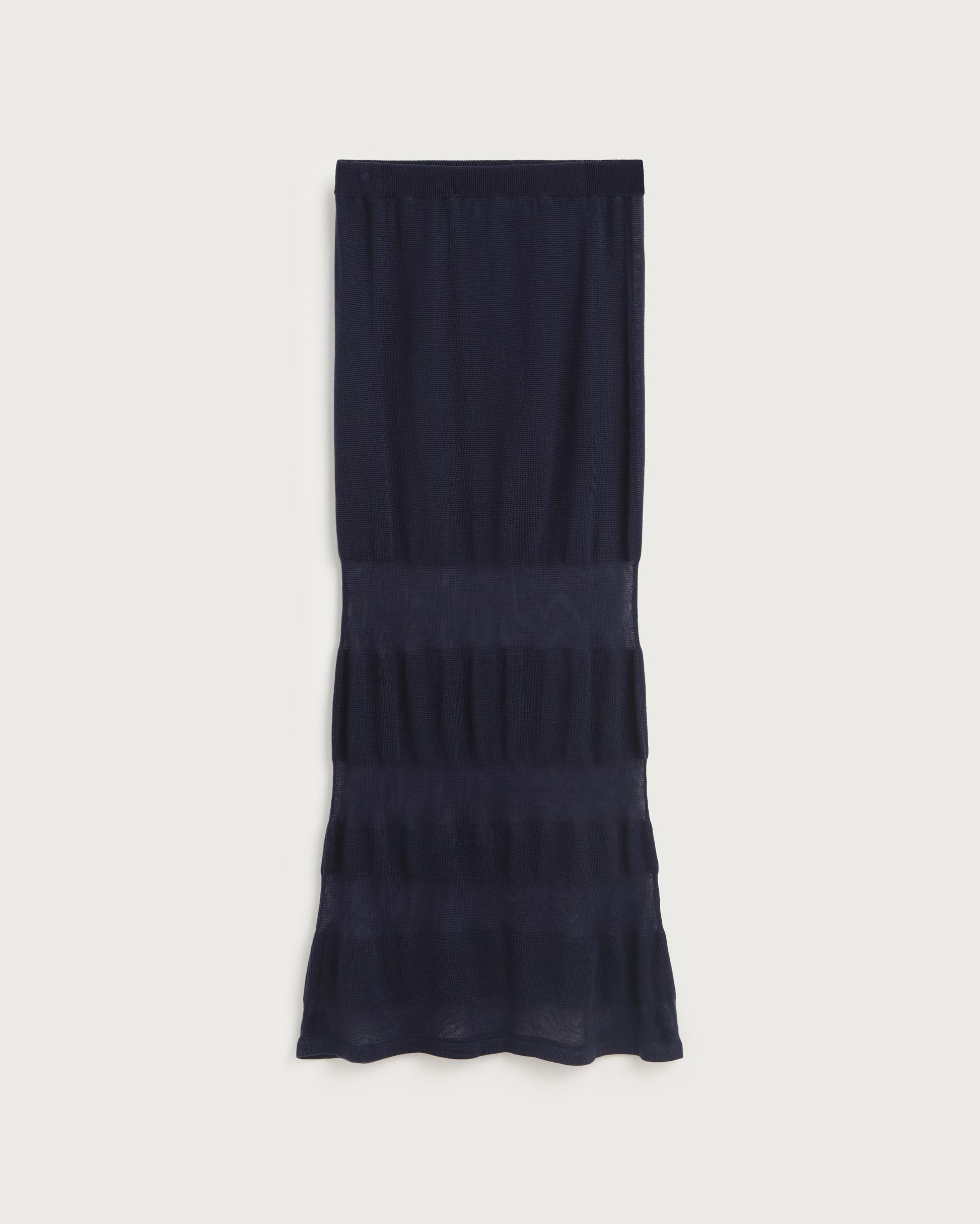 Falda larga rayas semitransparente navy Noira sostenible silueta - 1