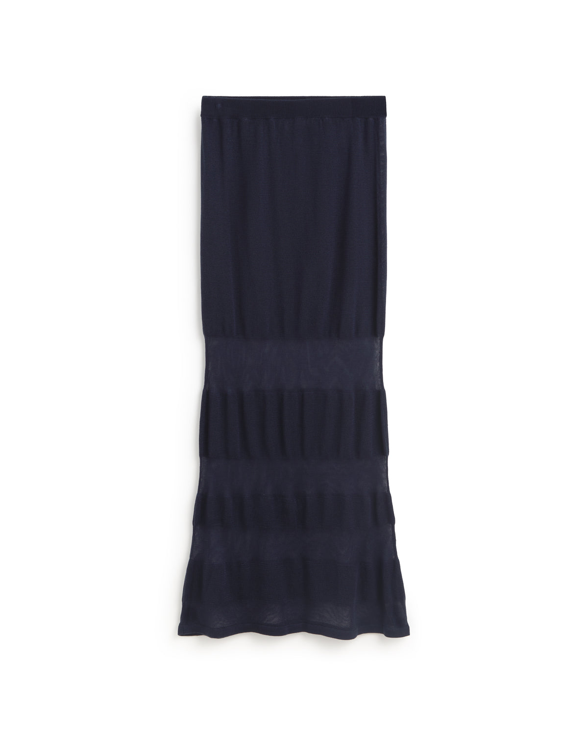 Falda larga rayas semitransparente navy Noira sostenible silueta - 1